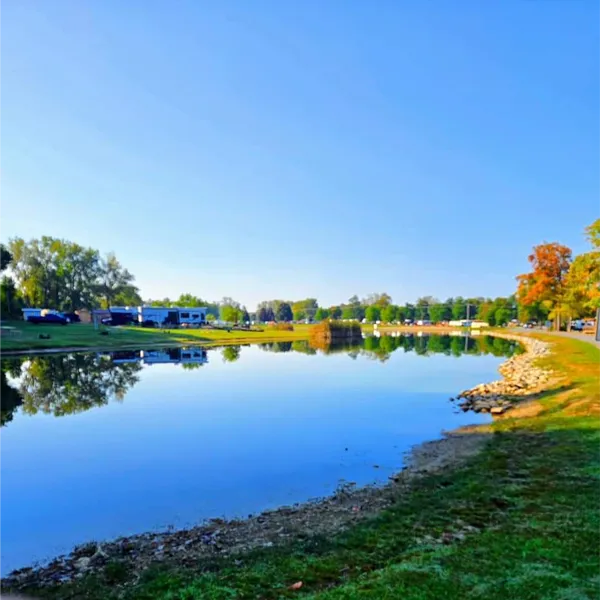 Calm reflections at golden hour