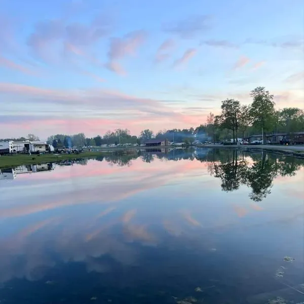 Pastel sunset over the lake