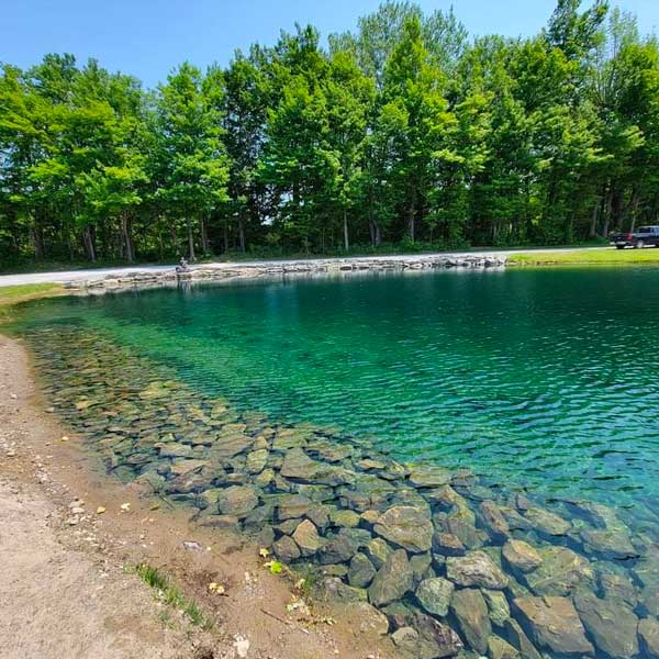 Crystal clear lake at Sleepy Hollow